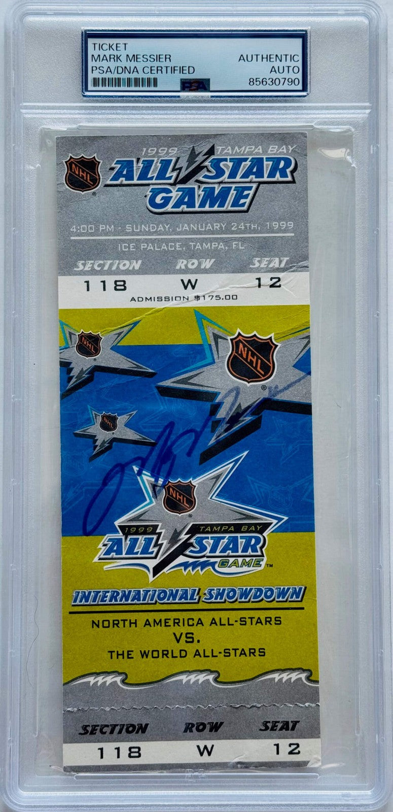 Mark Messier Autographed 1999 All Star Game Ticket (Psa)