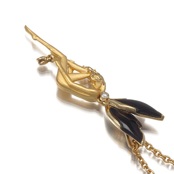 Carrera Y Carrera Necklace Fairy Pomona Diamond Onyx 18K 750 Yellow Gold