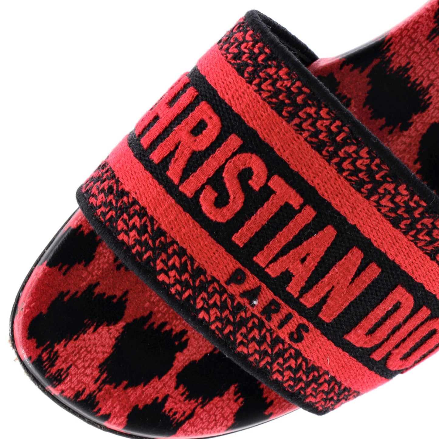 Christian Dior Women'S Dway Flat Sandals Embroidered Canvas