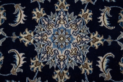 Handmade Traditional Navy Thick Pile Rug Small