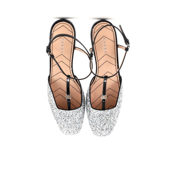 Gucci Women'S Gg Slingback Flats Glitter And Patent