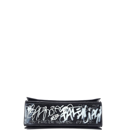 Balenciaga Graffiti Crush Chain Flap Bag Leather Medium