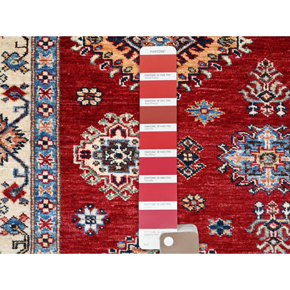 6'X8'8" Fire Brick Red Wool Tribal Super Kazak Hand Knotted Oriental Rug