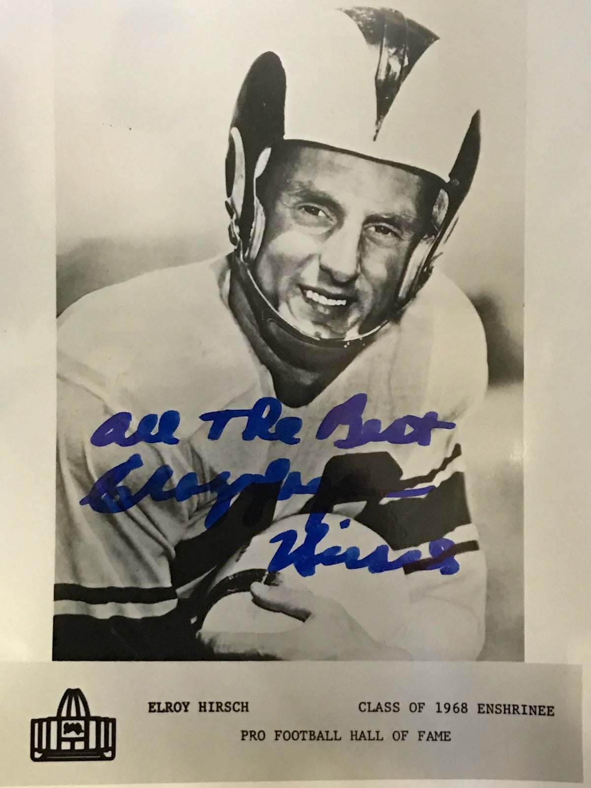Elroy Hirsch Autographed 8X10 Football Photo