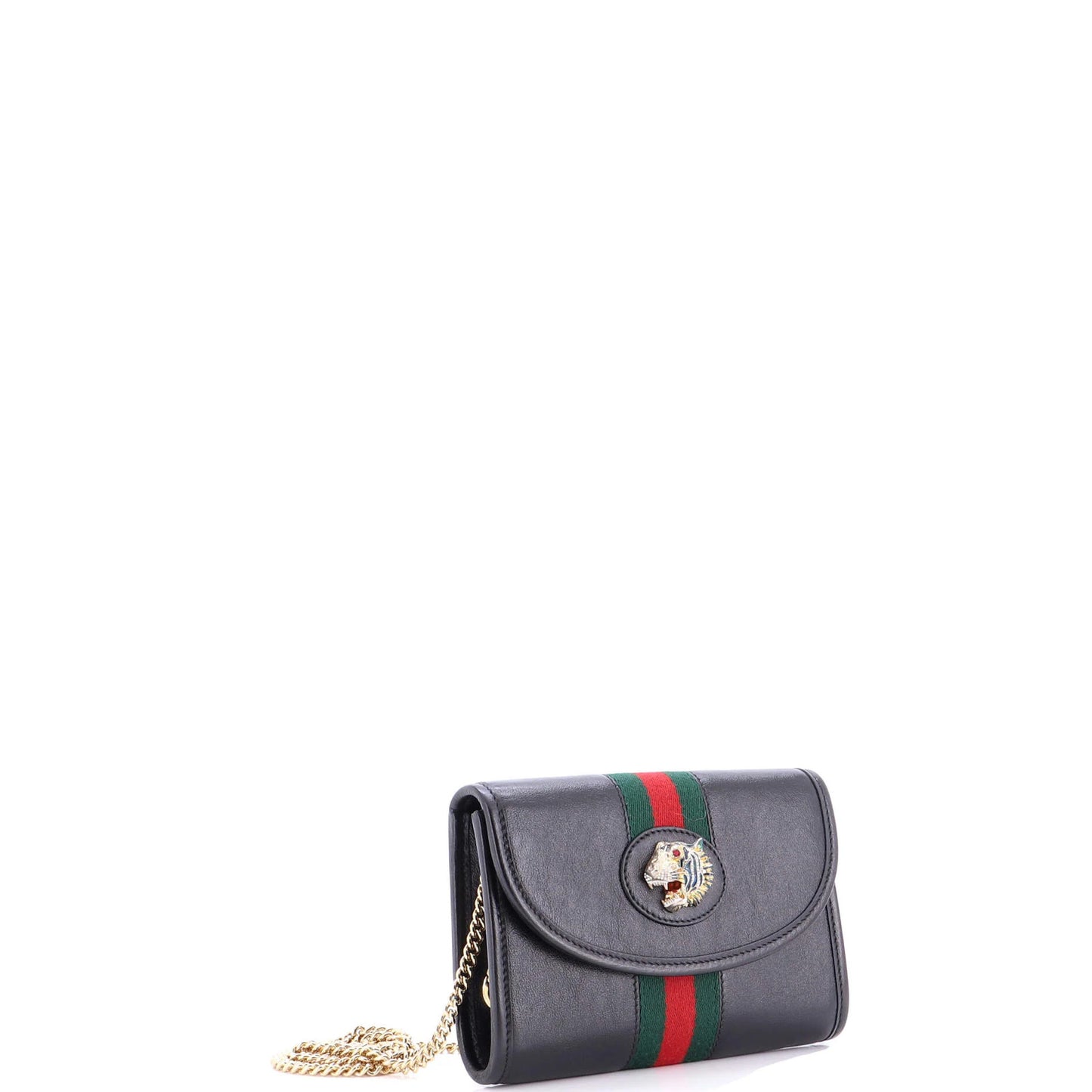 Gucci Rajah Web Chain Shoulder Bag Leather Mini
