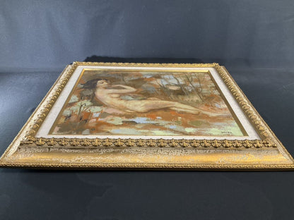 Pierre Diner Original Oil Painting Nude Female Reclining  French Artist Framed