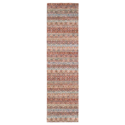 2'7"X10' Rust Red Soft Wool Kohinoor Herat Design Hand Knotted Runner Rug