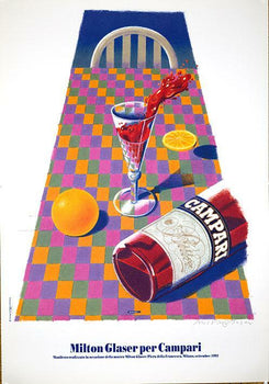 Milton Glaser For Campari 1992 Signed Limited Edition On Canson Watercolor Paper