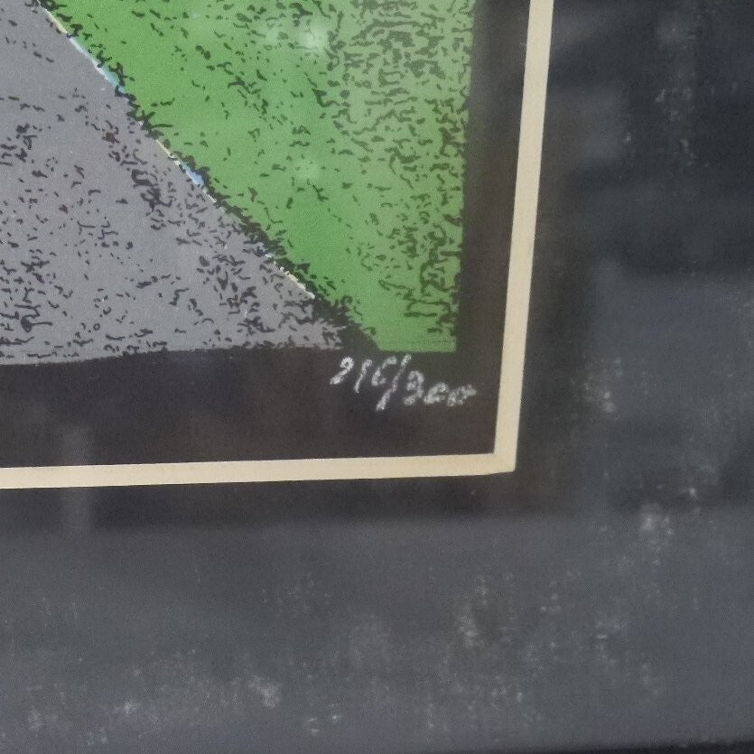 Jean Cocteau Lithograph, Lovers Under The Sun, Signed In Plate Framed France