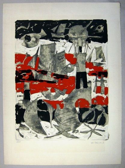 Claude Venard Ed75 Original Lithograph Print Signed Numbered "Mer Rouge"