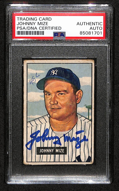 Johnny Mize Hof Signed 1951 Bowman Card #50 New