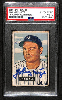 Johnny Mize Hof Signed 1951 Bowman Card #50 New