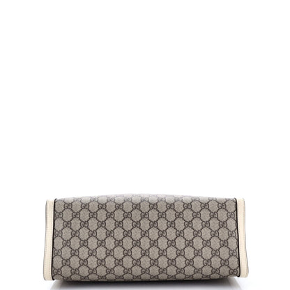 Gucci Padlock Chain Tote Gg Coated Canvas With Leather Medium