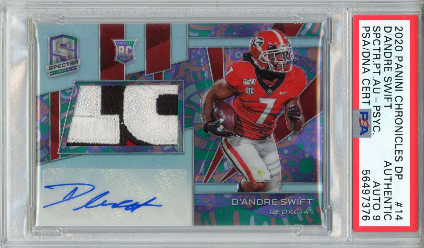 D'Andre Swift Autographed 2020 Panini Chronicles Draft Pick Spectra Psychedelic