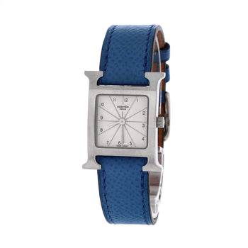 Hermes Heure H Quartz Watch Stainless Steel And Leather 21