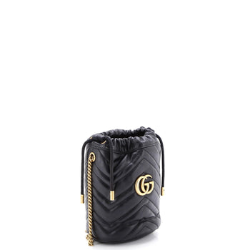 Gucci Gg Marmont Bucket Bag Matelasse Leather Mini