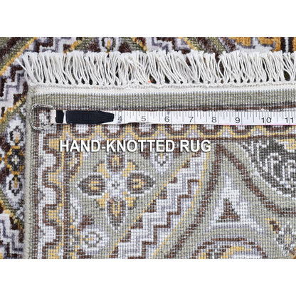 2'6"X22'2" Wool And Silk Mughal Inspired Medallions Design Xl Runner Rug