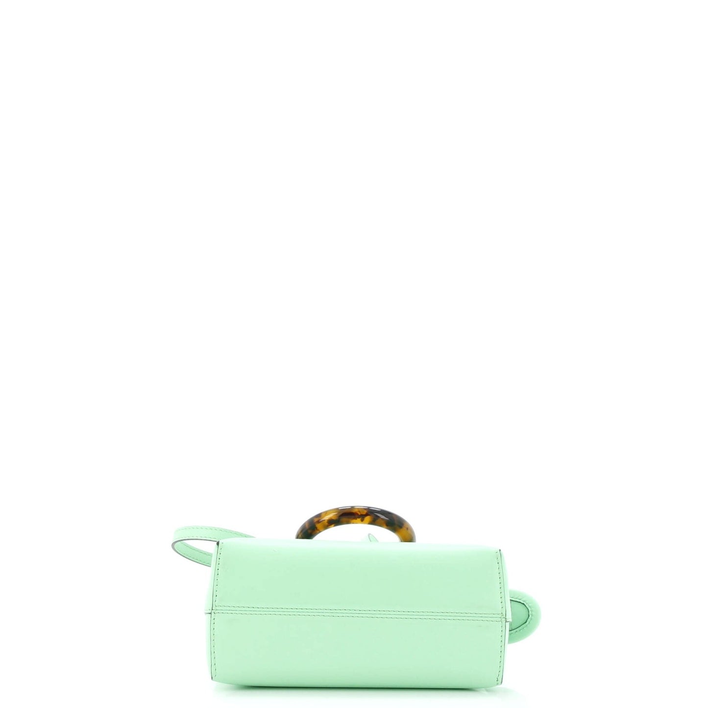 Fendi Logo By The Way Top Handle Bag Embossed Leather Mini