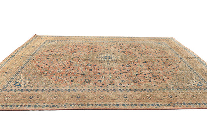 Antique Distressed Oriental Rug Floral Vintage