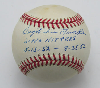 Virgil Trucks Signed/Inscribed Oal Baseball