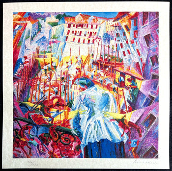 Umberto Boccioni Lithograph Coa Signed In Pen Numbered 180 In Pencil