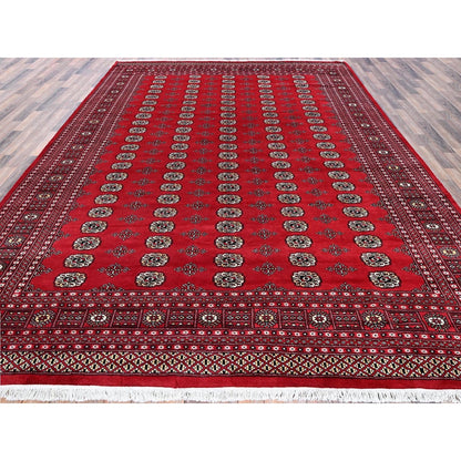 9'2"X12'4" Scarlet Red Princess Bokara Soft Wool Hand Knotted Rug