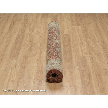 5'9"X8' Red Hereke With All Over Design Wool And Silk Hand Knotted Rug