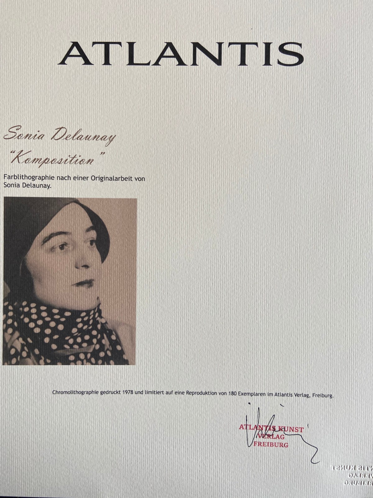 Sonia Delaunay Lithograph Coa Signed Op Numbered By Hand Crayon