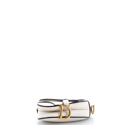 Christian Dior Saddle Handbag With Strap Leather Micro