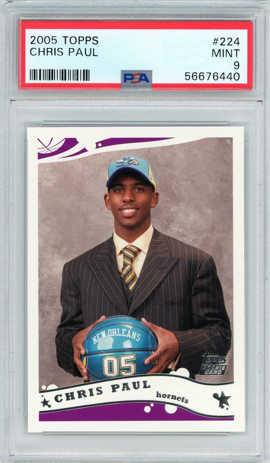 Chris Paul 2005 Topps Rookie Card #224 (Psa Mint 9)