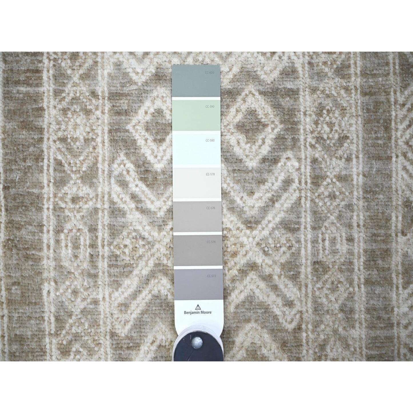 7'8"X9'6" Taupe Brown Fine Peshawar Wool Hand Knotted Oriental Rug