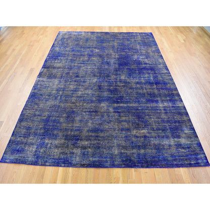 8'9"X12' Purple With Gold Modern Design Sari Silk Hand Knotted Rug