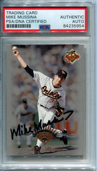 Mike Mussina 1997 Autographed Leaf Card (Psa)