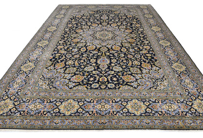 Handmade Oriental Rug Purple-Navy Medallion