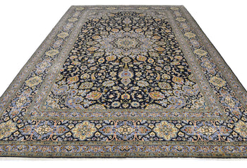 Handmade Oriental Rug Purple-Navy Medallion