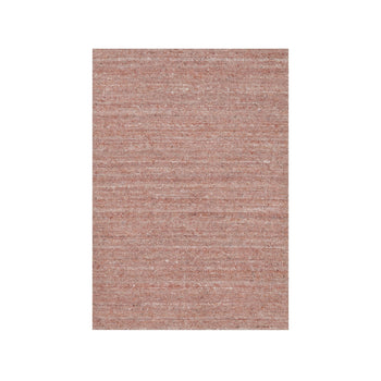 2'X3' Pink Soft Pile Pure Wool Plain Modern Design Hand Loomed Mat Rug