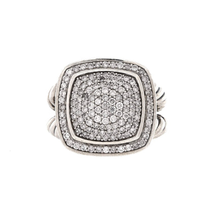 David Yurman Albion Ring Sterling Silver With Pave Diamonds 14Mm