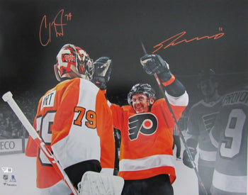 Travis Konecny/Carter Hart Dual-Autographed 16X20