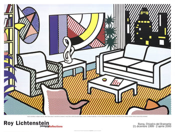 Roy Lichtenstein Interior With Skyline Collage For Painting 