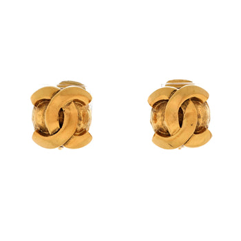 Chanel Vintage Cc Round Clip-On Earrings Metal