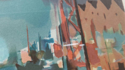 Marcel Mouly "View Of The Harbor" Original Lithograph Signed, Limited Edition