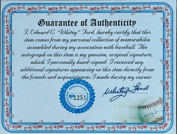 Yogi Berra & Whitey Ford Autographed 11X14 Baseball Photo (Ford Coa)