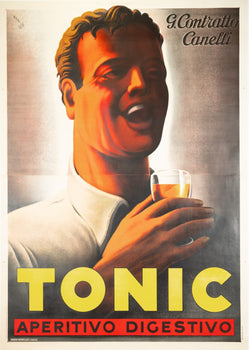 Contratto Tonic Aperitivo Digestivo Vintage 1938 Italian Advertising Poster Line