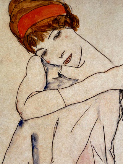 Egon Schiele Lithograph C.O.A. Signed In Pen Numbered By Hand In Pencil 180 Es