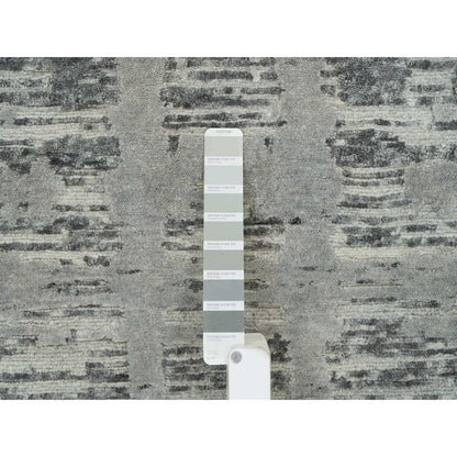 2'7"X27'10" Dark Grey Hand Knotted Xl Runner Oriental Rug