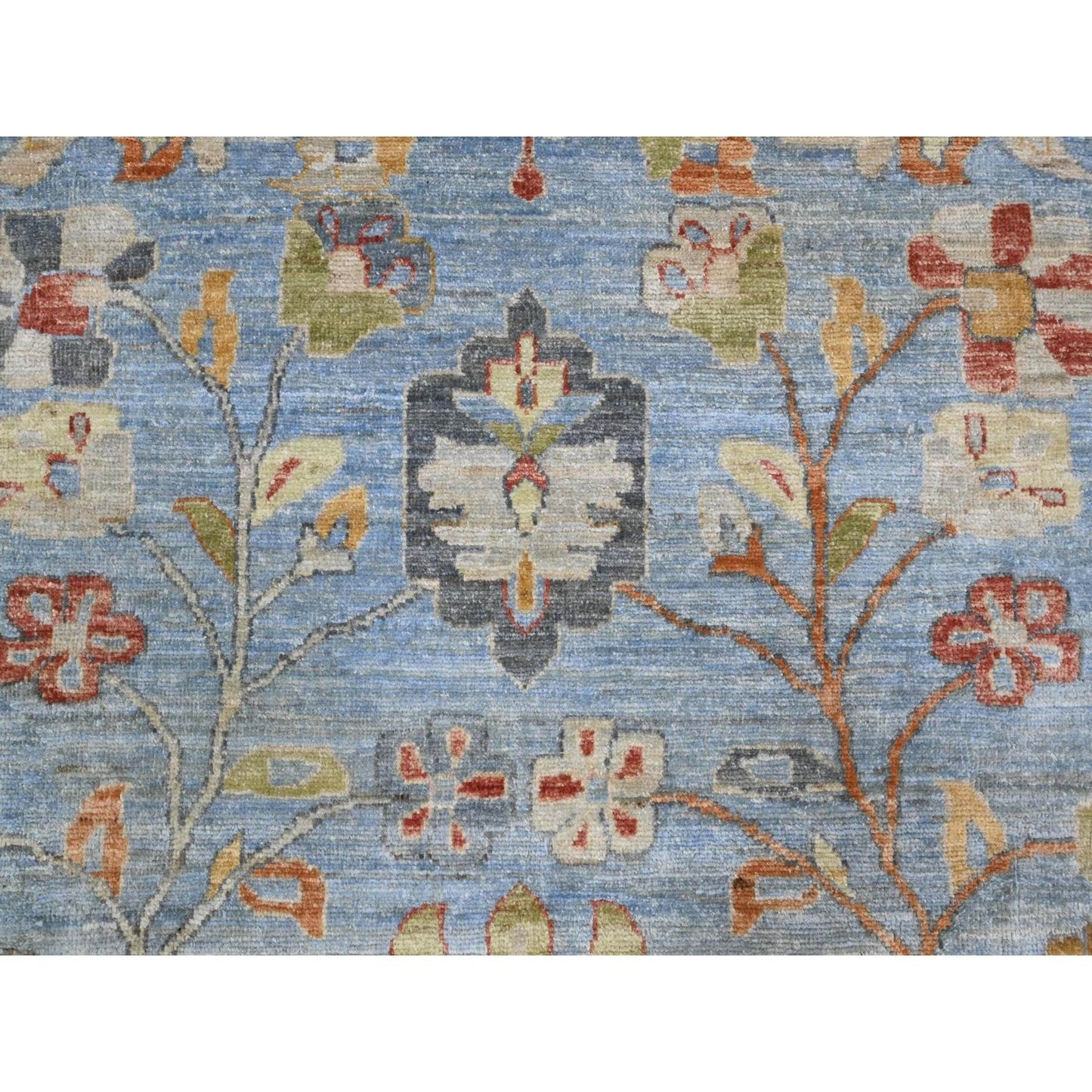 12'1"X14'6" Blue Fine Aryana Peshawar Heris Design Xl Oriental Rug