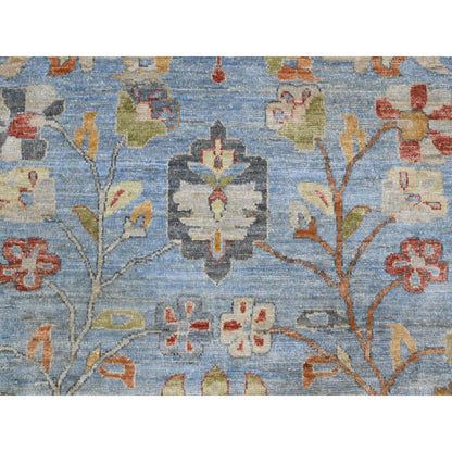 12'1"X14'6" Blue Fine Aryana Peshawar Heris Design Xl Oriental Rug