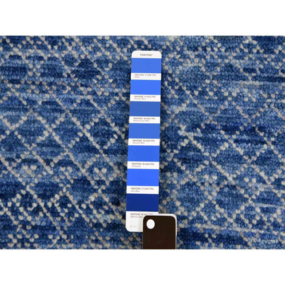 10'1"X14' Blue Chiaroscuro Collection Wool Hand Knotted Oriental Rug