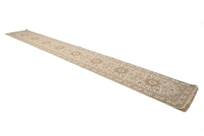 Extra Fine Floral Indo-Nain Runner Rug Oversized
