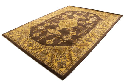 Hand-Tufted Dark Brown Classic Floral Rug